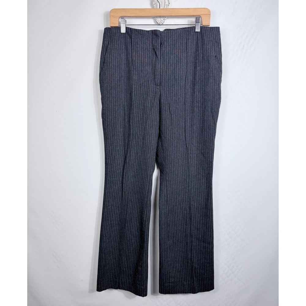 White House Black Market Pants 10 Gray Pinstripe Bootcut Career Trousers WHBM